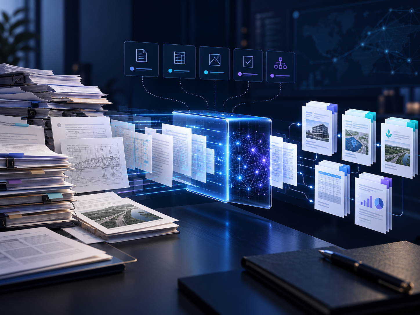 Flujo de análisis inteligente de documentos empresariales